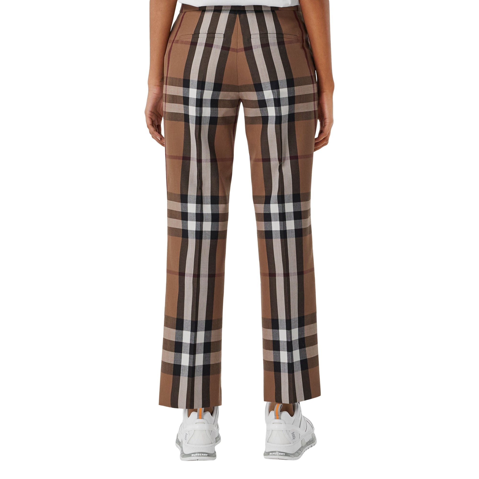 Pantalon 7/8 en laine Check - Birch Brown