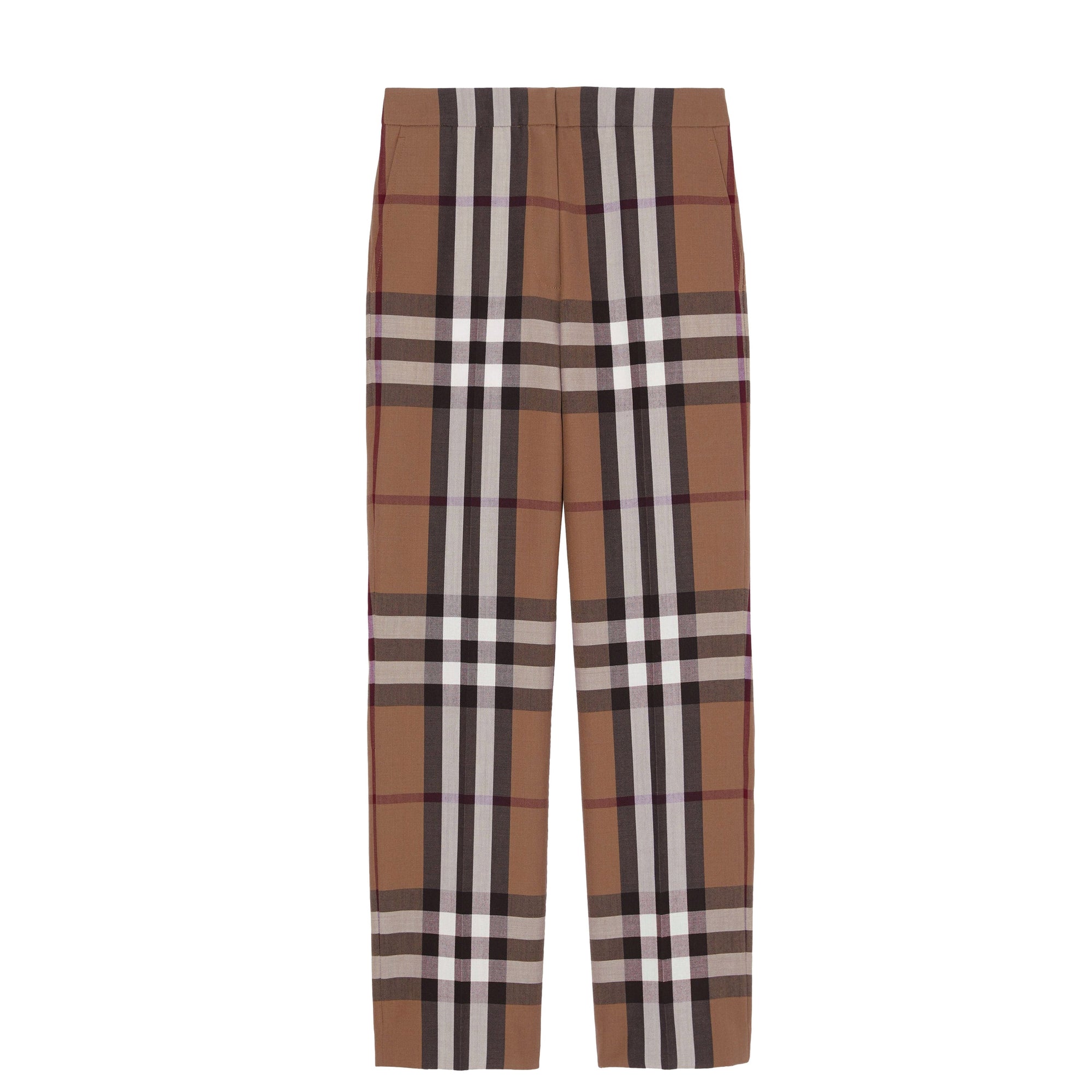 Pantalon 7/8 en laine Check - Birch Brown