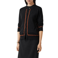 Cardigan en laine soie et cachemire Monogram - Black