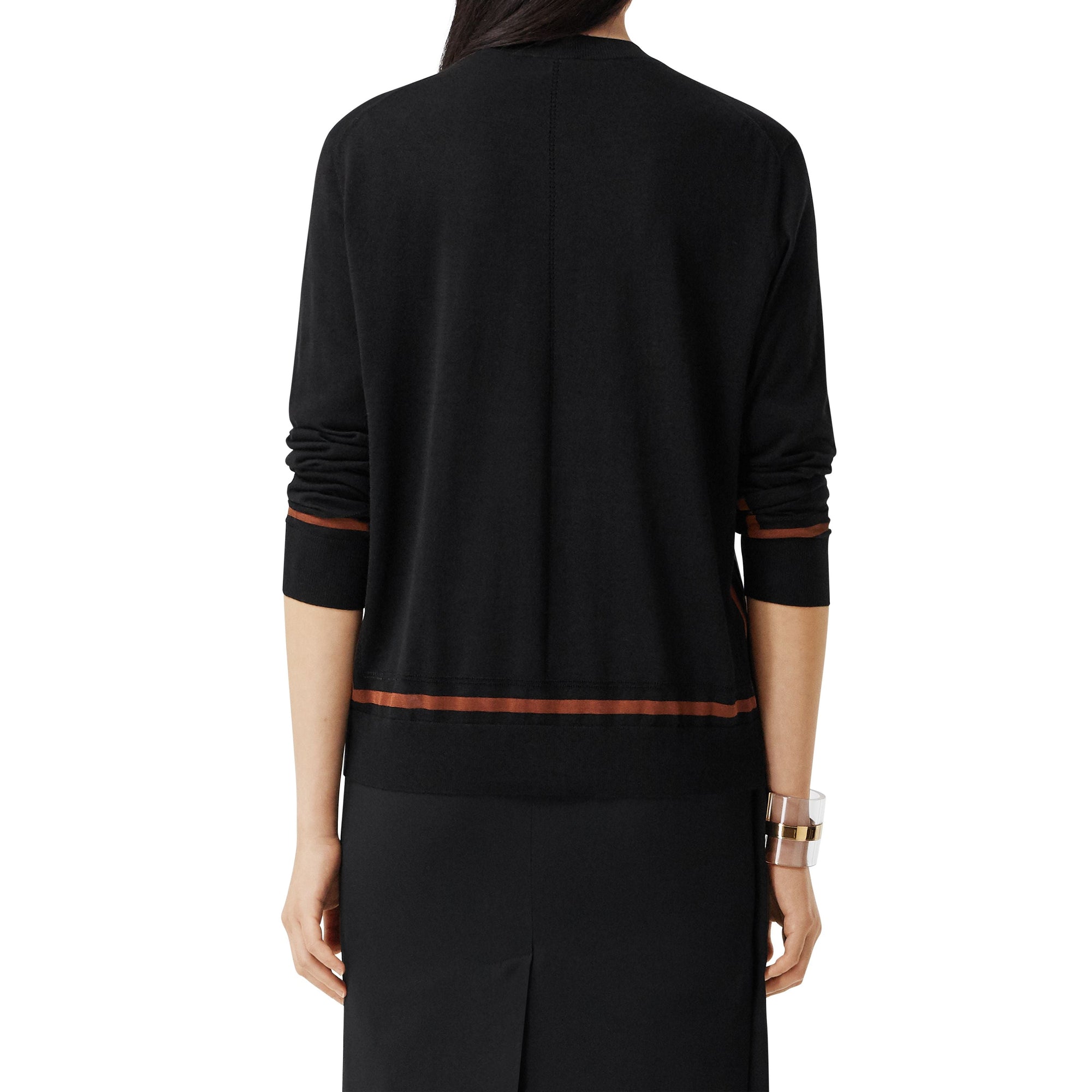 Cardigan en laine soie et cachemire Monogram - Black