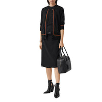 Cardigan en laine soie et cachemire Monogram - Black