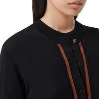 Cardigan en laine soie et cachemire Monogram - Black