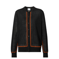 Cardigan en laine soie et cachemire Monogram - Black