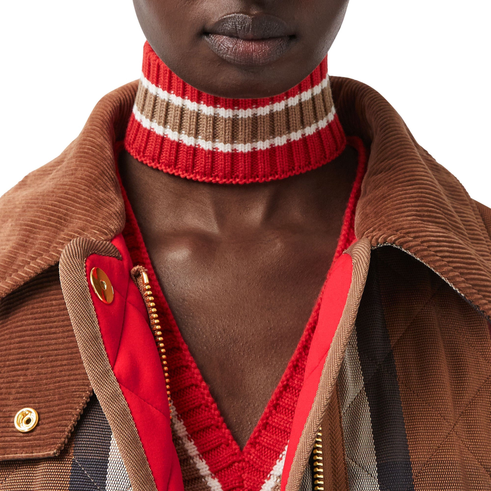 Veste de campagne matelassée en coton technique Check - Birch Brown