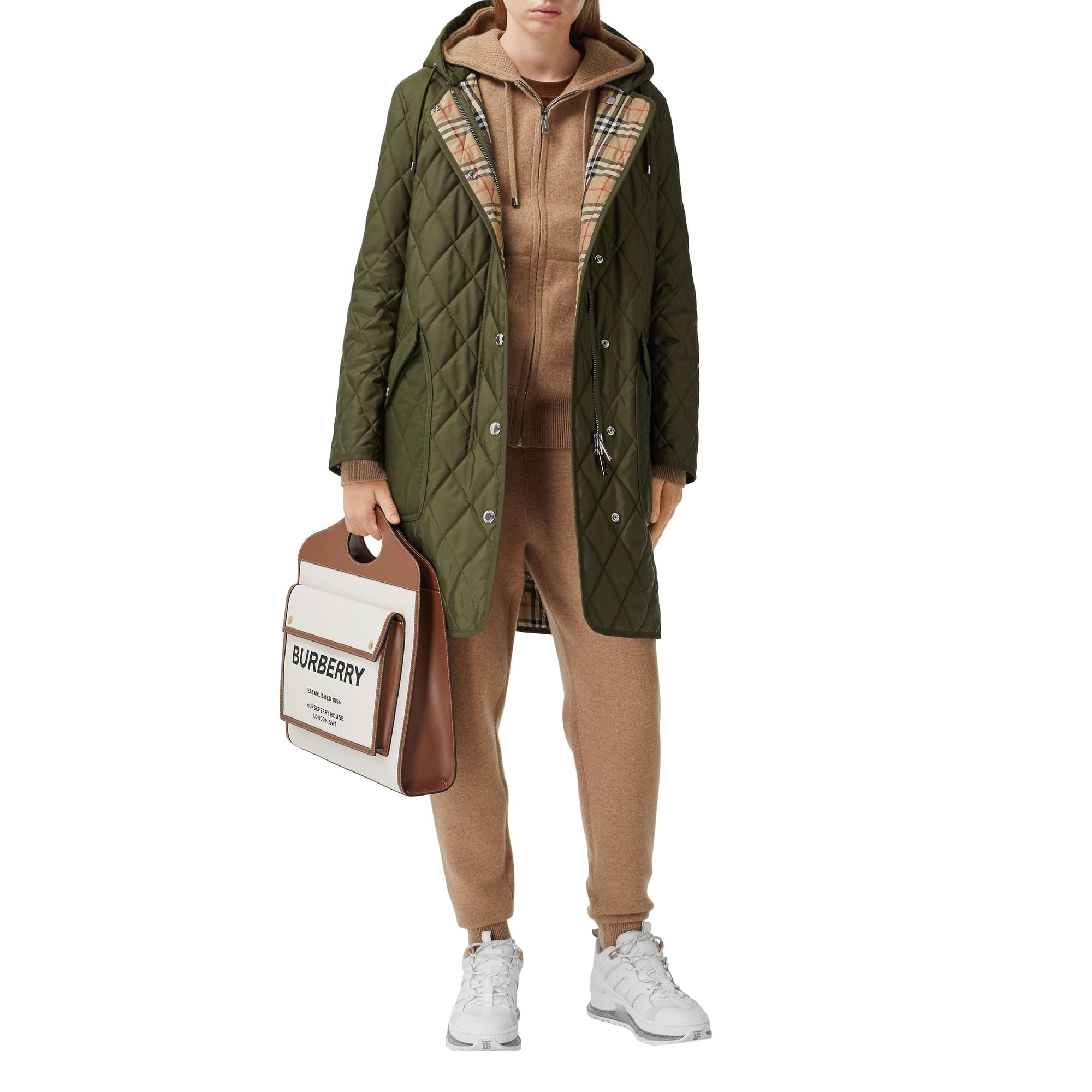 Manteau à capuche thermorégulé matelassé - Military Green