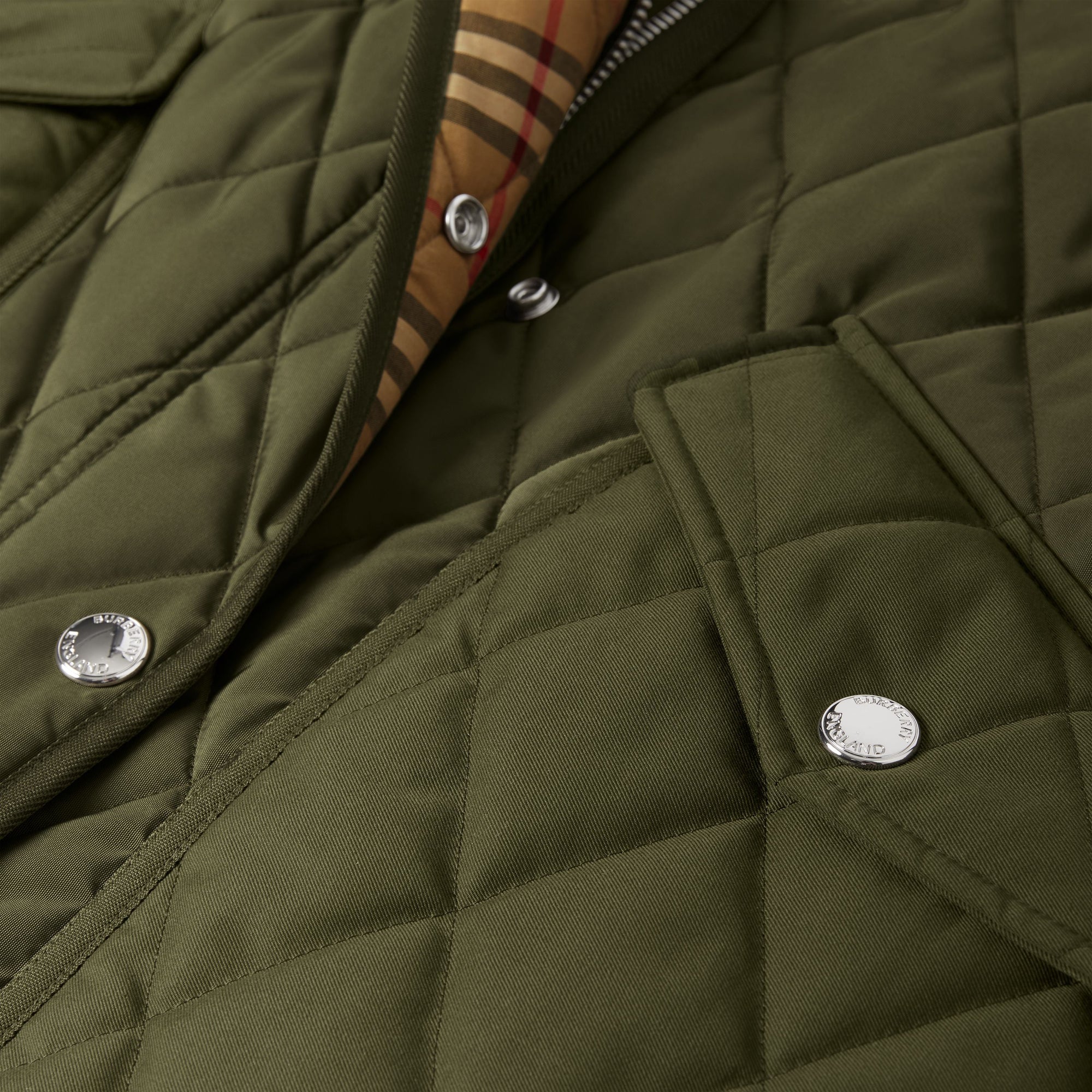 Manteau à capuche thermorégulé matelassé - Military Green