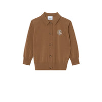 Cardigan en laine avec Monogram en cristaux - Oak Brown