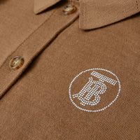 Cardigan en laine avec Monogram en cristaux - Oak Brown