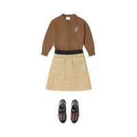 Cardigan en laine avec Monogram en cristaux - Oak Brown