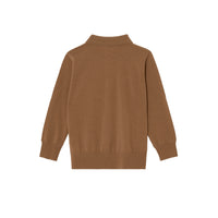 Cardigan en laine avec Monogram en cristaux - Oak Brown