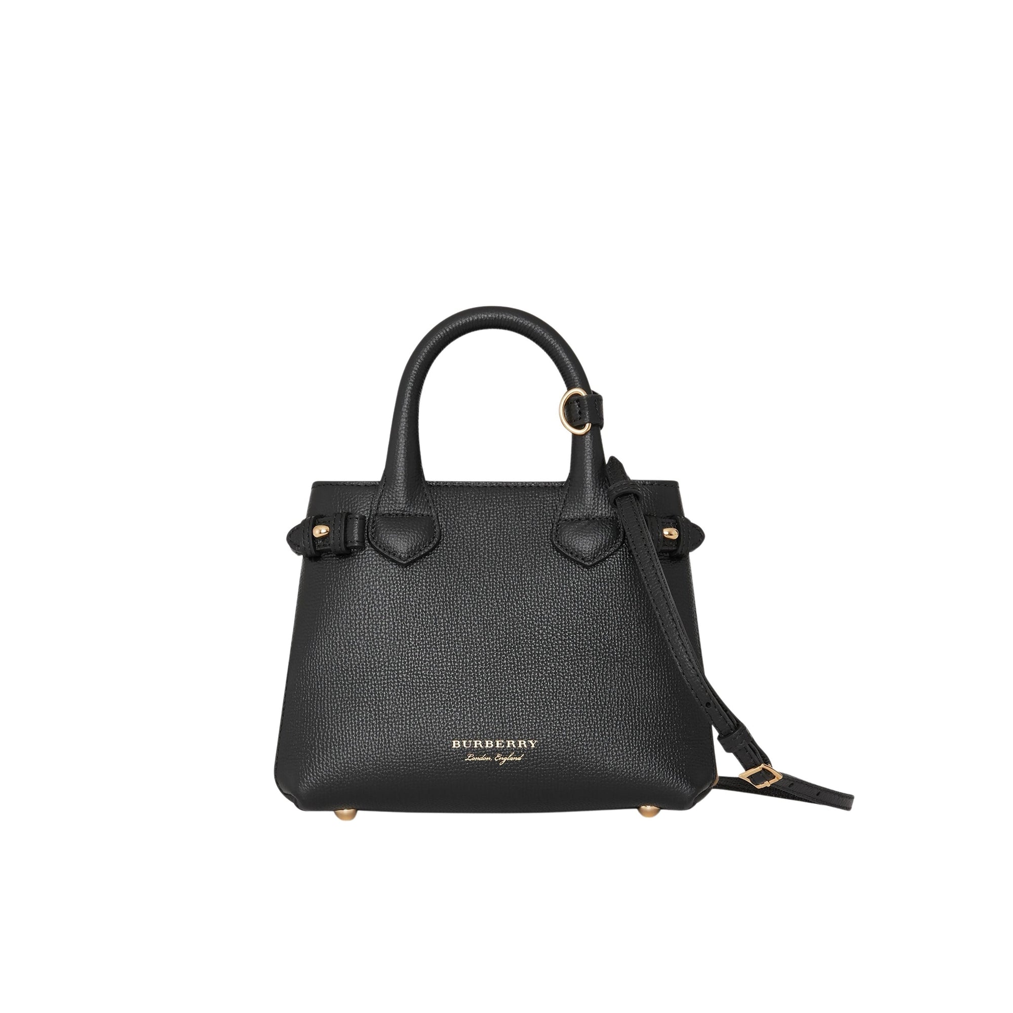 Sac The Baby Banner à motif House check en cuir - Black