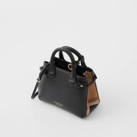 Sac The Baby Banner à motif House check en cuir - Black