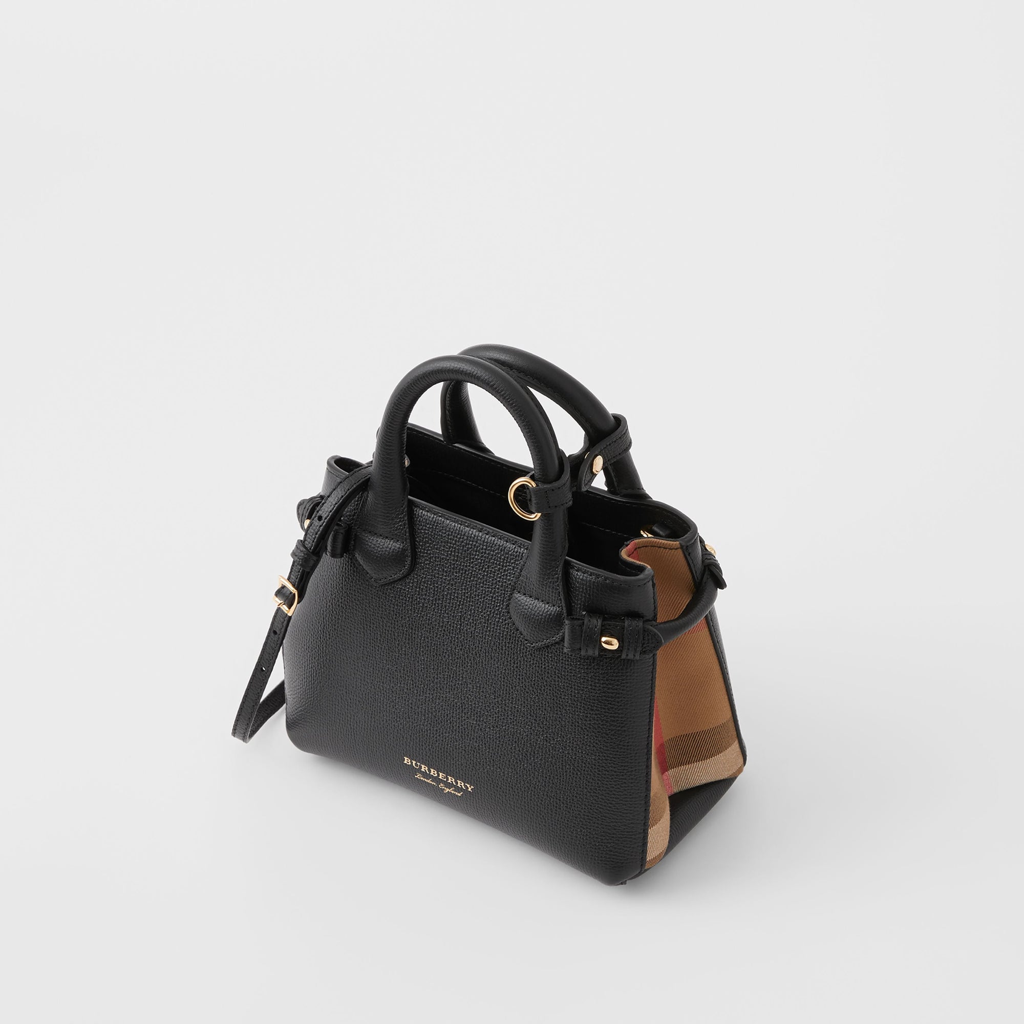 Sac The Baby Banner à motif House check en cuir - Black
