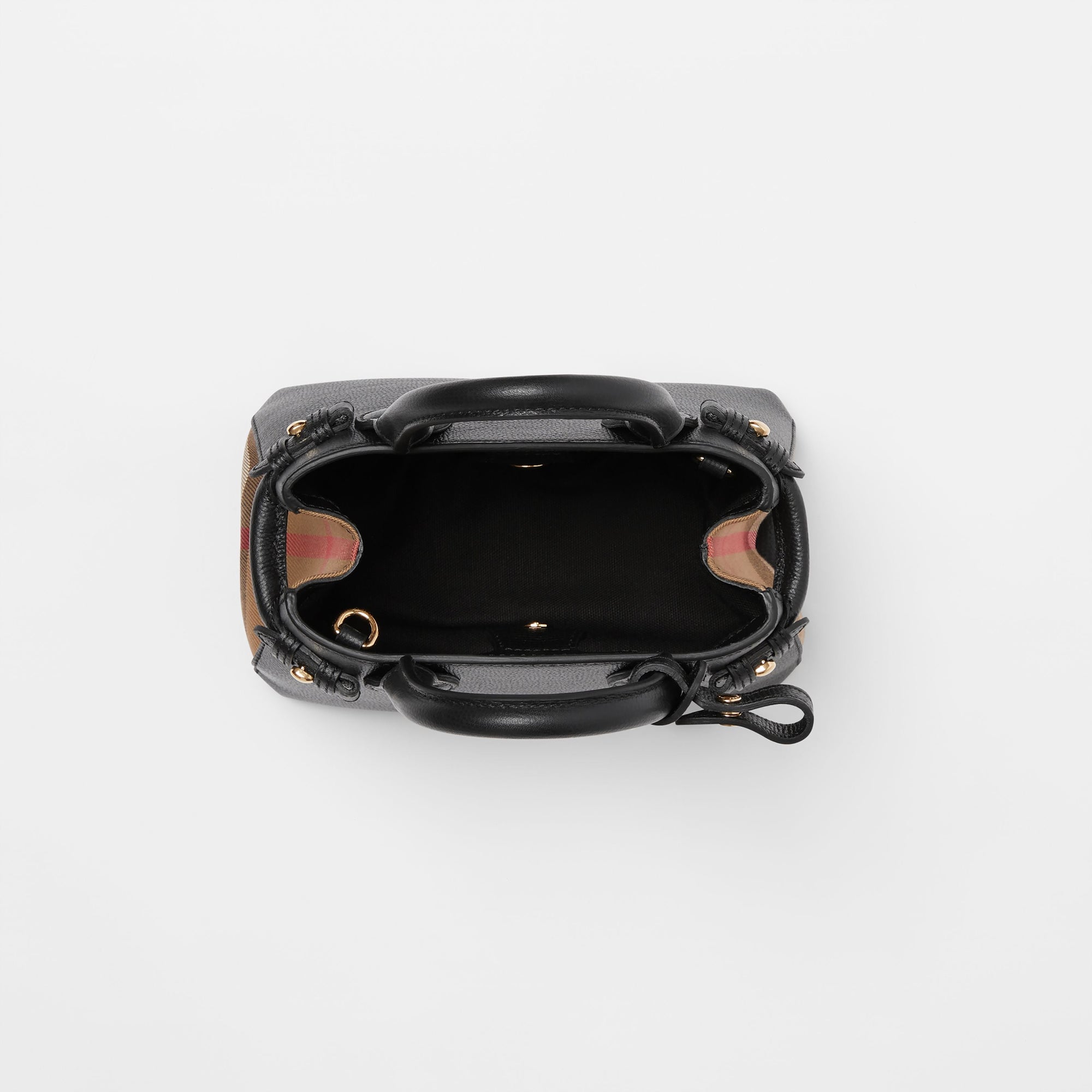 Sac The Baby Banner à motif House check en cuir - Black