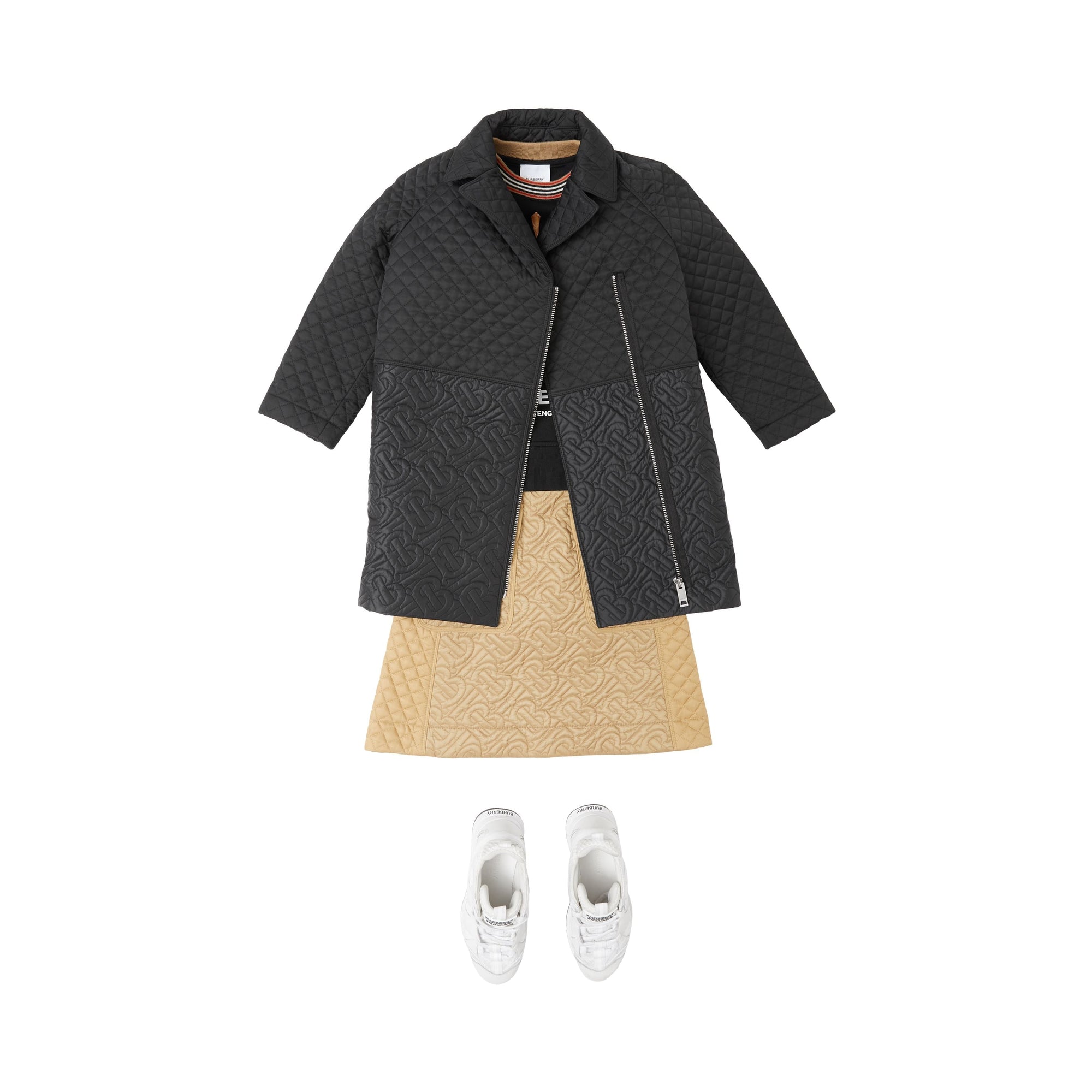 Manteau matelassé Monogram - Black