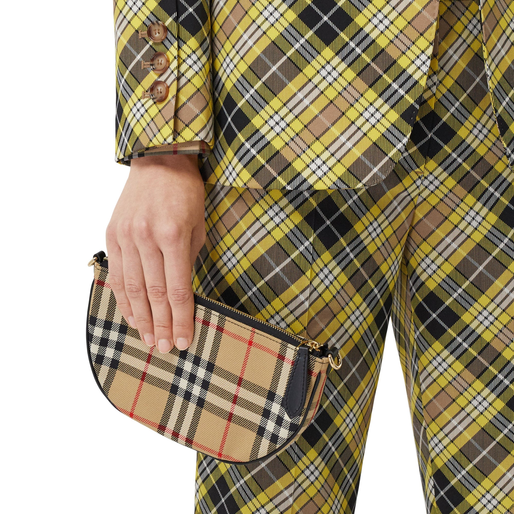 Pochette Olympia en coton Vintage Check - Archive Beige