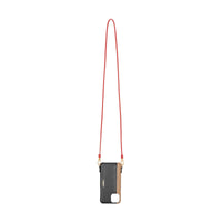 Coque pour iPhone 11 Pro en cuir bicolore avec lanière - Black & Camel