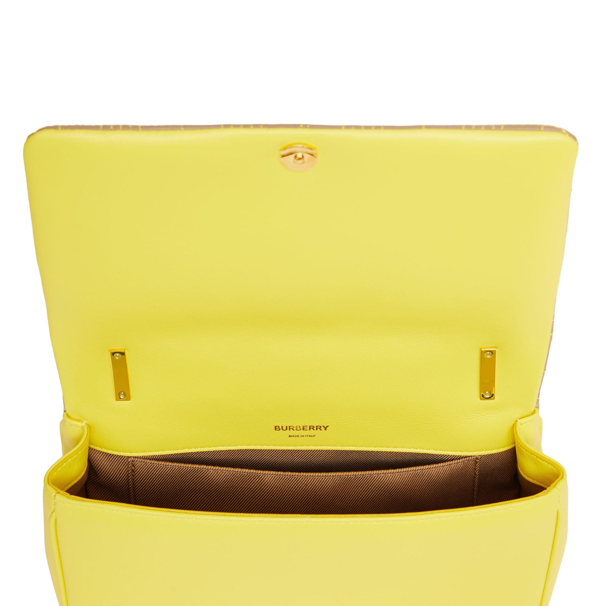 Petit sac Lola matelassé en cuir d'agneau tricolore - Camel & Yellow