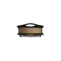 Mini sac Pocket en toile et cuir bicolore - Black & Fieryred