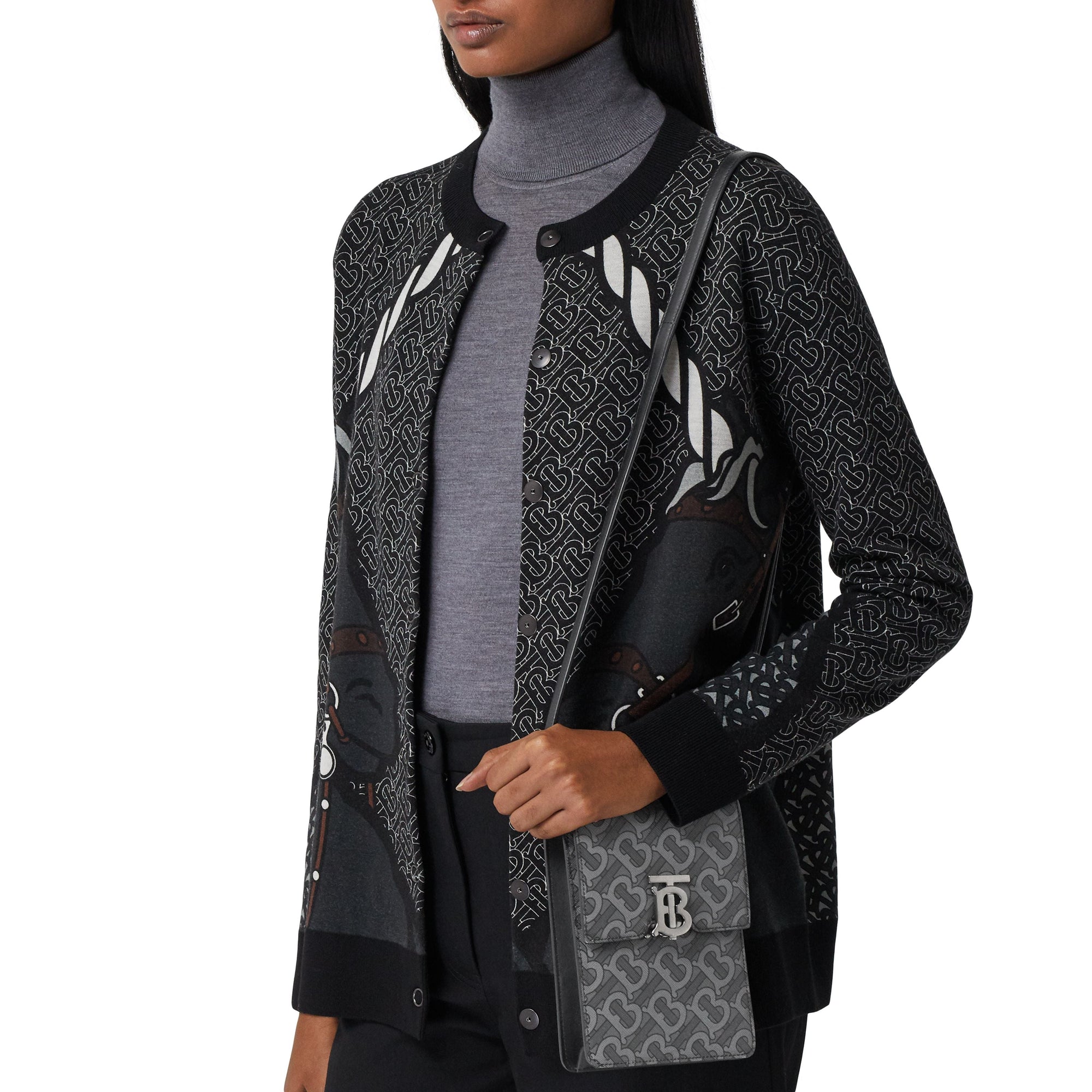 Sac Robin en toile écologique Monogram - Charcoal & Black