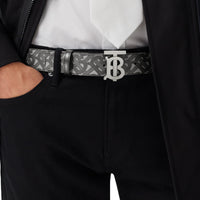 Ceinture en toile écologique et cuir Monogram - Charcoal & Black