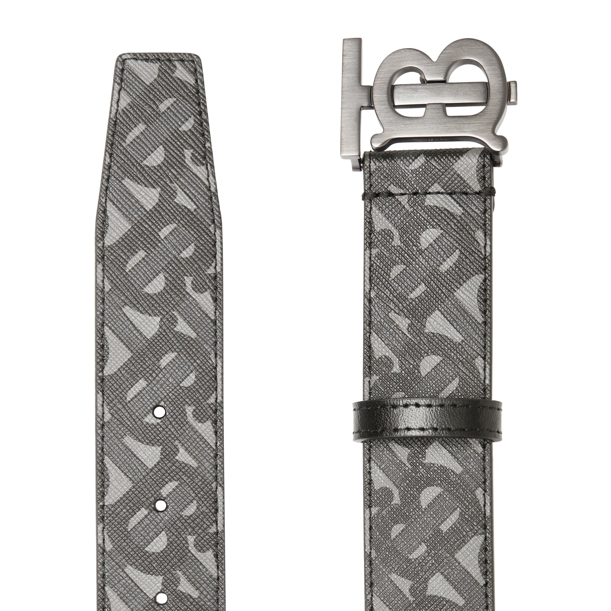 Ceinture en toile écologique et cuir Monogram - Charcoal & Black