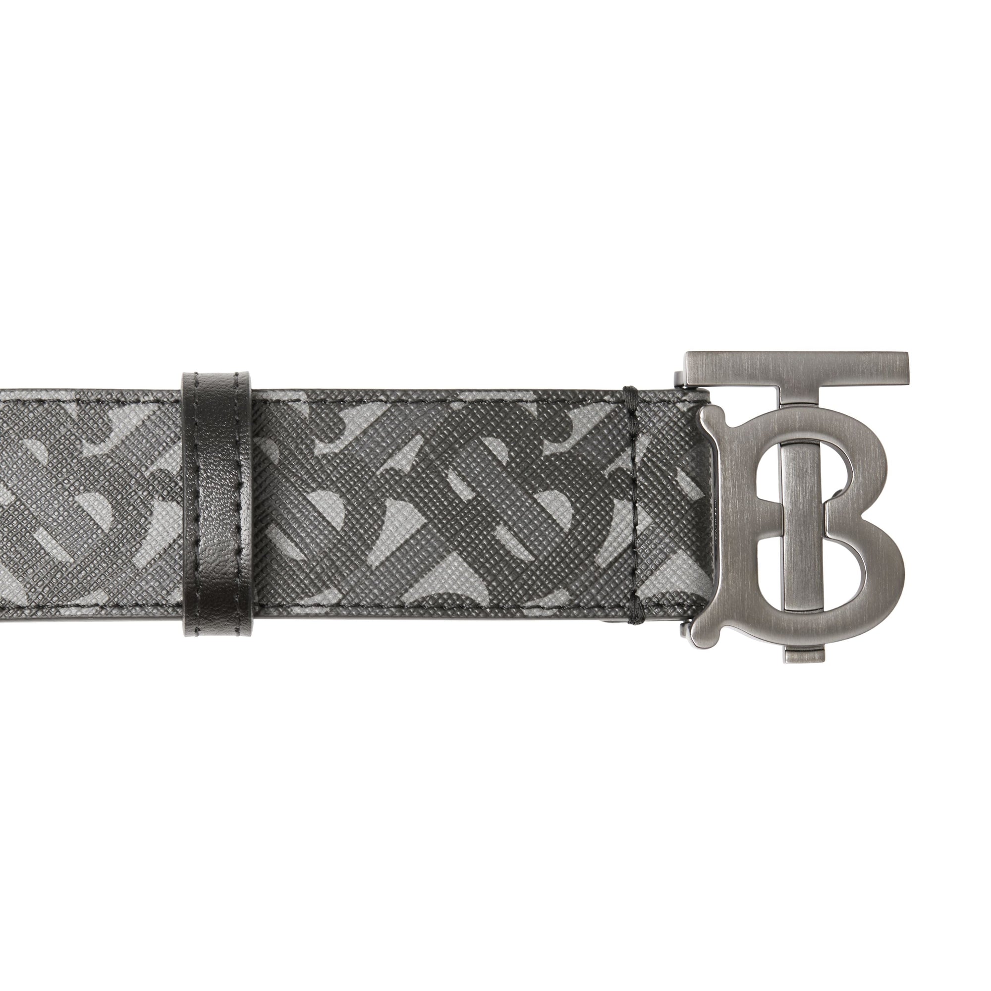 Ceinture en toile écologique et cuir Monogram - Charcoal & Black