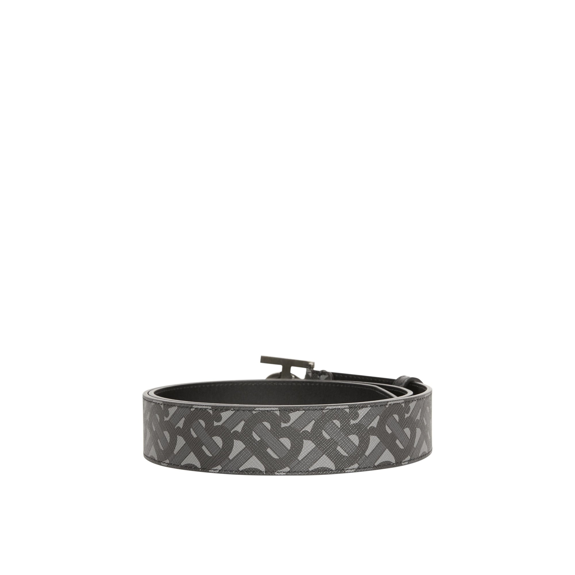 Ceinture en toile écologique et cuir Monogram - Charcoal & Black
