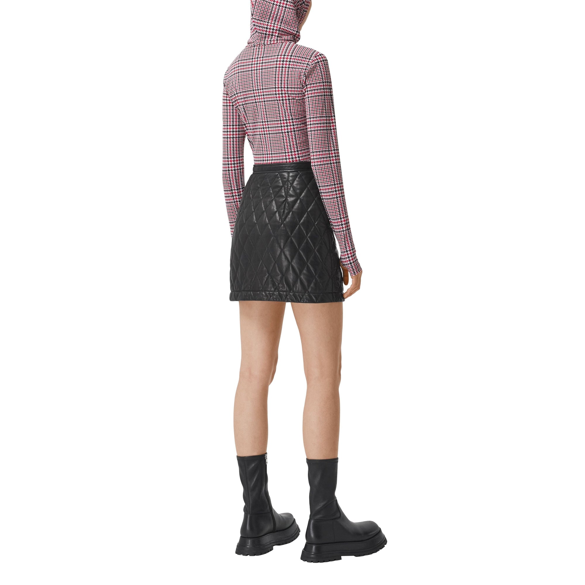 Haut à capuche en jersey stretch Check pied-de-poule - Bright Red