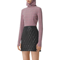 Haut à capuche en jersey stretch Check pied-de-poule - Bright Red