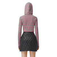 Haut à capuche en jersey stretch Check pied-de-poule - Bright Red