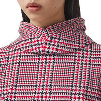 Haut à capuche en jersey stretch Check pied-de-poule - Bright Red