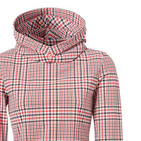 Haut à capuche en jersey stretch Check pied-de-poule - Bright Red