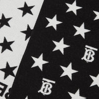 Écharpe en jacquard de laine et coton à motifs étoilé - Black