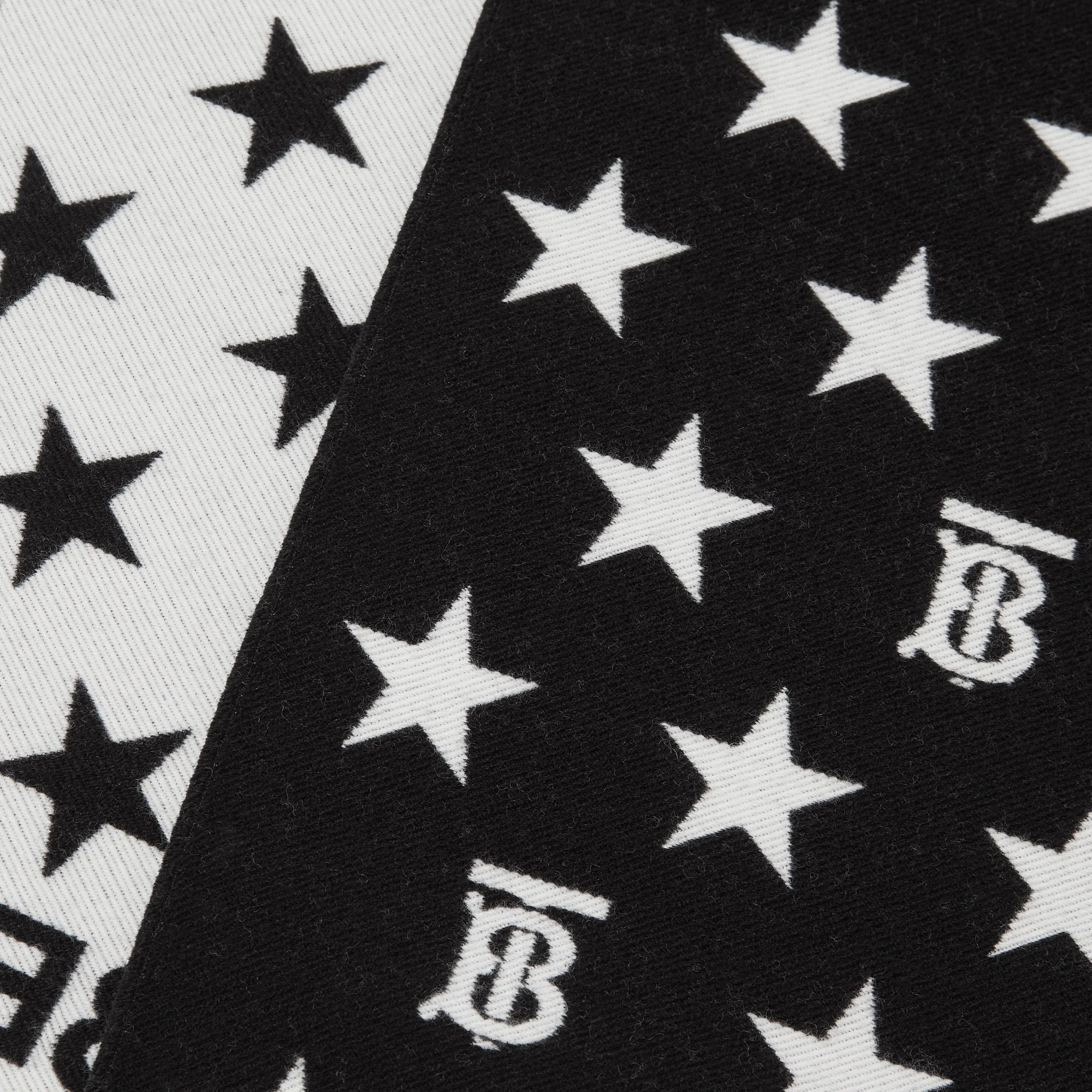 Écharpe en jacquard de laine et coton à motifs étoilé - Black