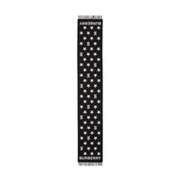 Écharpe en jacquard de laine et coton à motifs étoilé - Black