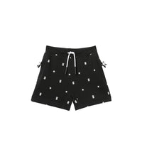 Short en coton à motifs étoilé et Monogram - Black