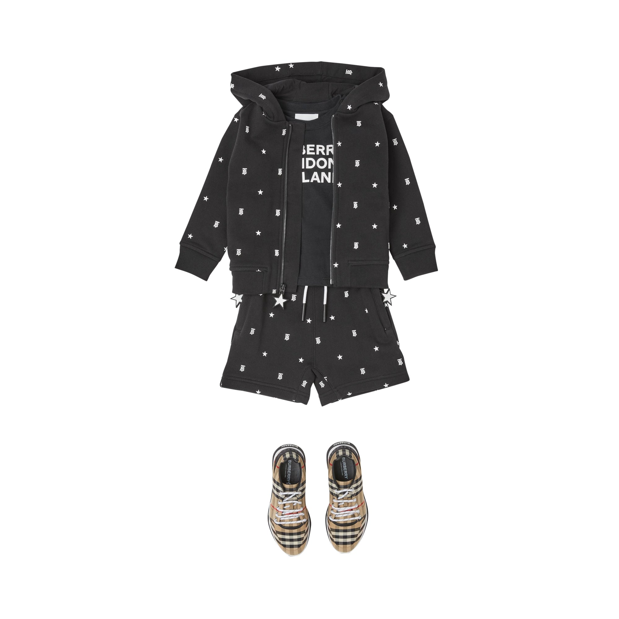 Short en coton à motifs étoilé et Monogram - Black