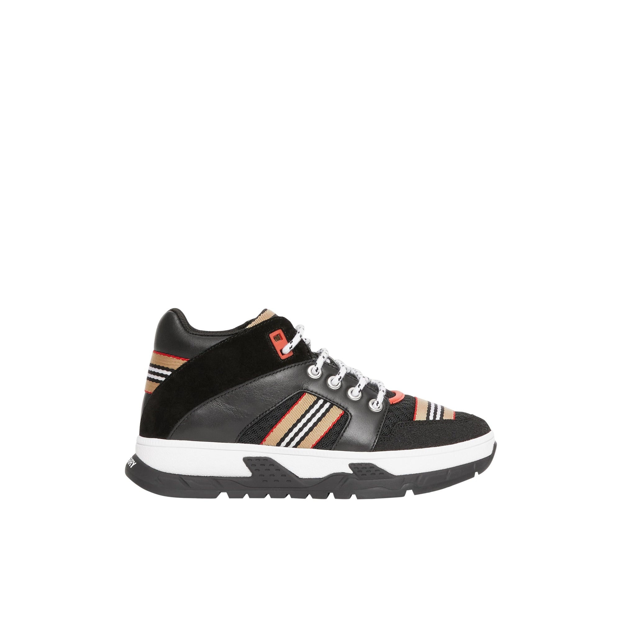 Sneakers montantes en cuir velours et mesh - Black