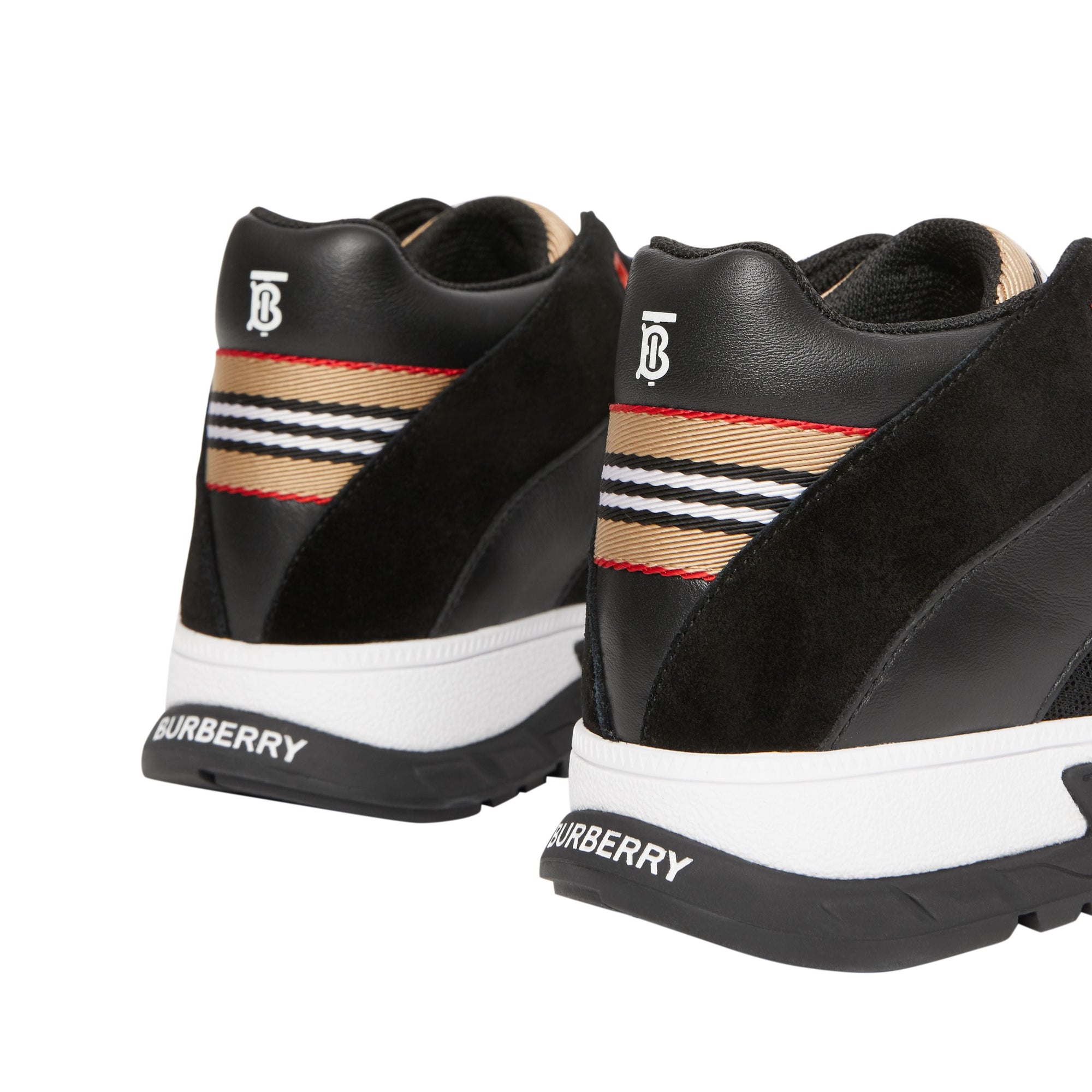 Sneakers montantes en cuir velours et mesh - Black