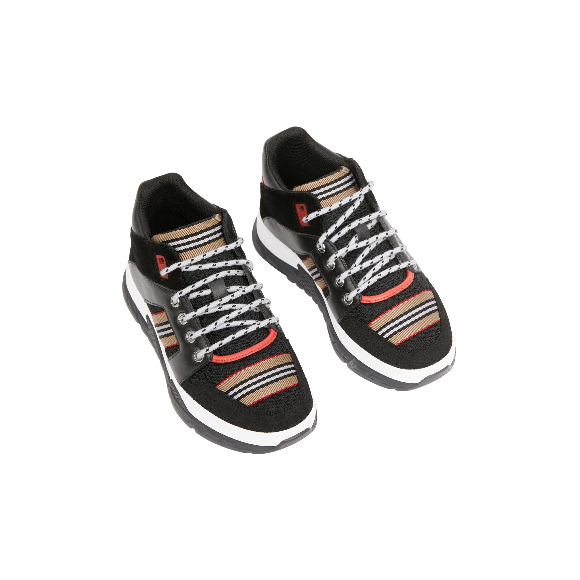 Sneakers montantes en cuir velours et mesh - Black