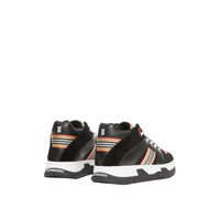 Sneakers montantes en cuir velours et mesh - Black
