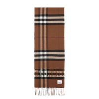 Écharpe en cachemire à motif check - Birch Brown
