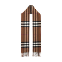 Écharpe en cachemire à motif check - Birch Brown