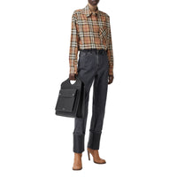 Chemise oversize en sergé de coton Check ombré - Birch Brown Check