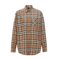 Chemise oversize en sergé de coton Check ombré - Birch Brown Check