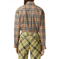 Pantalon tailleur 7/8 en laine technique Check - Marigold Yellow Check
