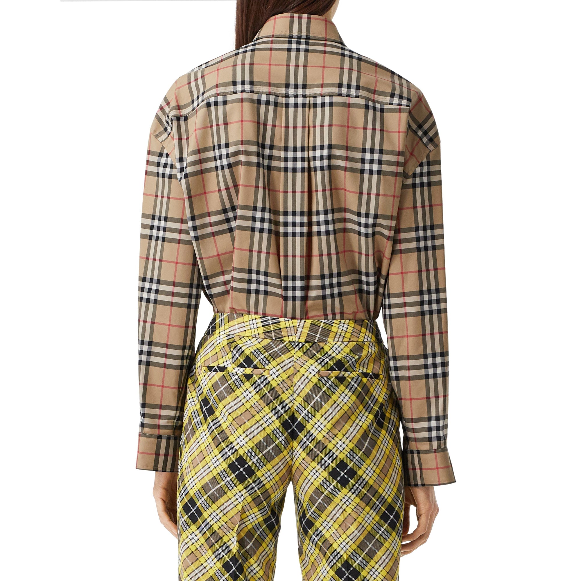 Pantalon tailleur 7/8 en laine technique Check - Marigold Yellow Check
