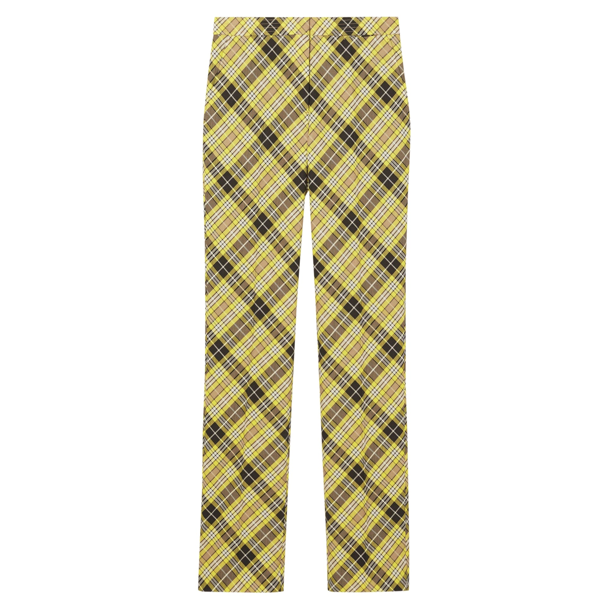 Pantalon tailleur 7/8 en laine technique Check - Marigold Yellow Check