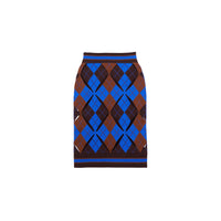 Jupe en jacquard de laine technique argyle avec découpes - Bright Blue